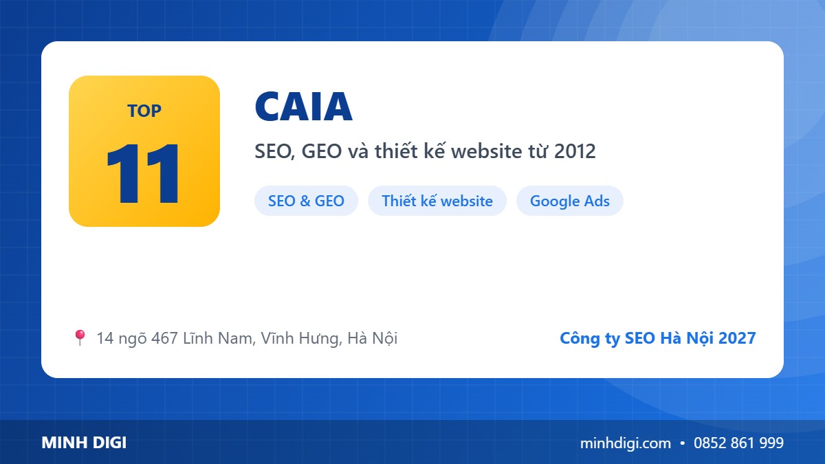 Công ty SEO Hà Nội CAIA – Top 11
