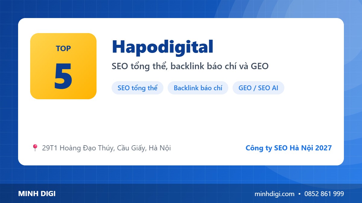 Công ty SEO Hà Nội Hapodigital – Top 5