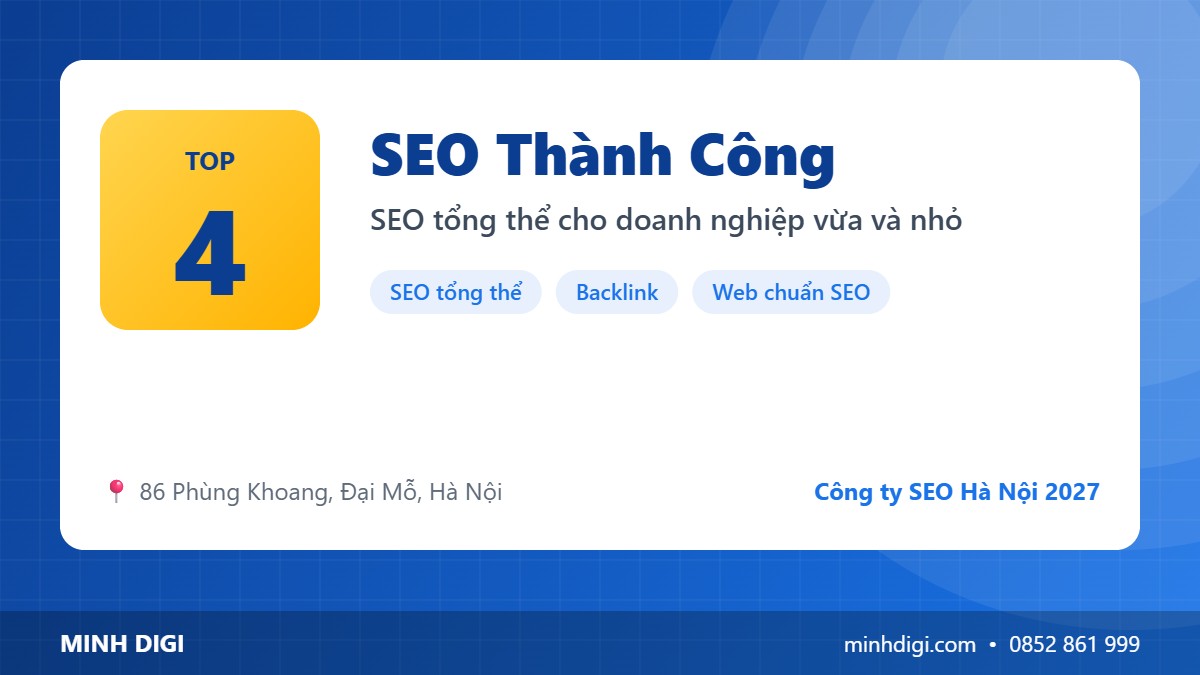Công ty SEO Hà Nội SEO Thành Công – Top 4