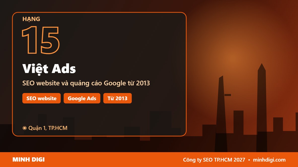 Công ty SEO TP.HCM Việt Ads – hạng 15